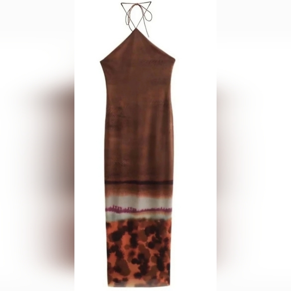 NWT-ZARA Halter Maxi Dress - Picture 3 of 5